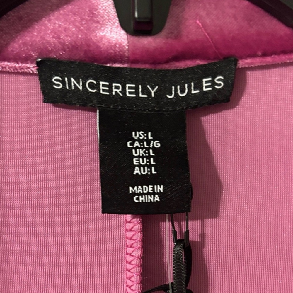 Sincerely Jules Velvet One front button Pockets Velvet Blazer Sz L NWT - Picture 5 of 6